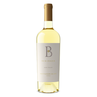 Beringer Sauvignon Blanc wine bottle on a white background