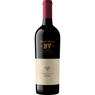 Bottle of BV Oakville Cabernet wine on a white background