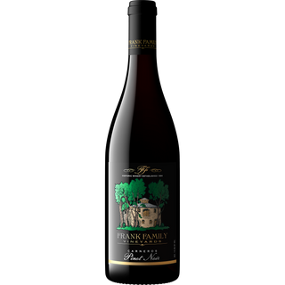 Wine bottle with Frank Family Vineyards label on a white background
