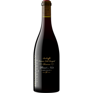 Wine bottle with label on a white background