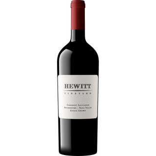 Wine bottle with 'Hewitt Vineyard' label on a white background