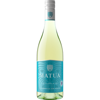 Wine bottle with 'Matua' label on a white background