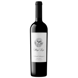 Wine bottle with a label on a white background
