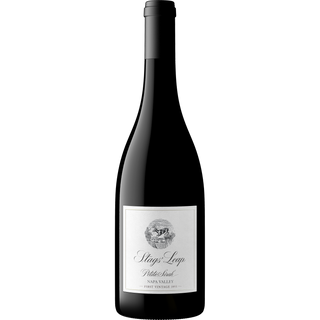 Wine bottle with a label on a white background