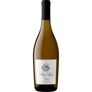 Wine bottle with a label on a white background