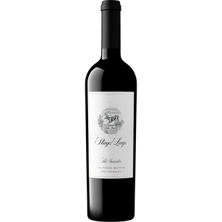 Stags' Leap wine bottle on a white background